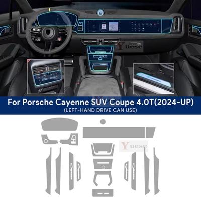 Car Interior Center Console Transparent TPU Protective Film Anti-scratch Film For Porsche Cayenne 2024 SUV Coupe 3.0T 4.0T