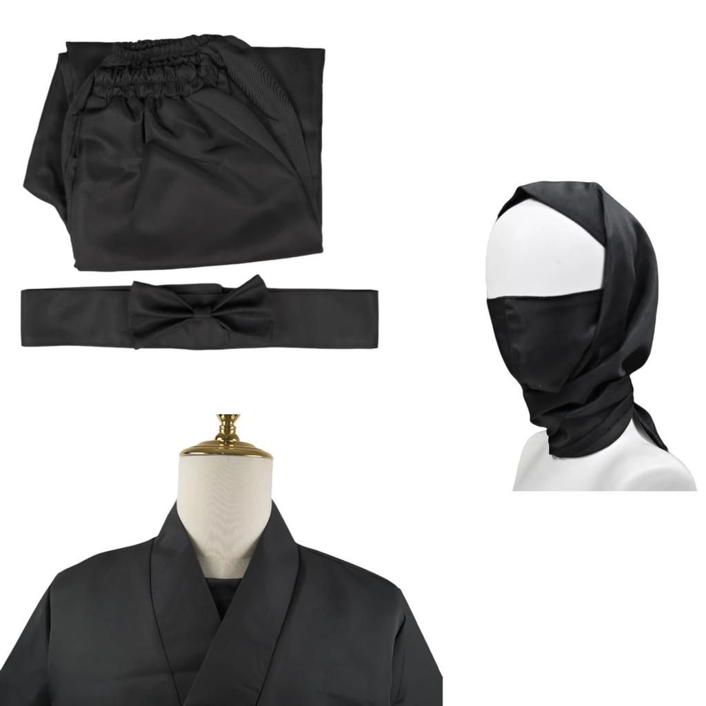 COSSA Cosplay Ninjutsu Academy Ninja Costume Set for and 6th Halloween Includes Hood Shinobi/Tama 1st, 2nd, 3rd, 4th, 5th, Graders, Photoshoot,