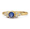 Bezel Set Blue Sapphire 925 Sterling Silver Gold Vermeil Boho Ring
