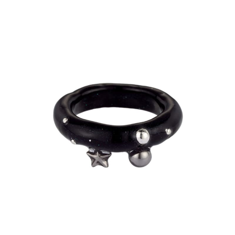 nff starfish drop ring-black