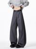 American Dark Gray Scimitar Pants Men's Spring Loose Drape Professional Suit Pants High Street Trendy Brand Wide Leg Trousers