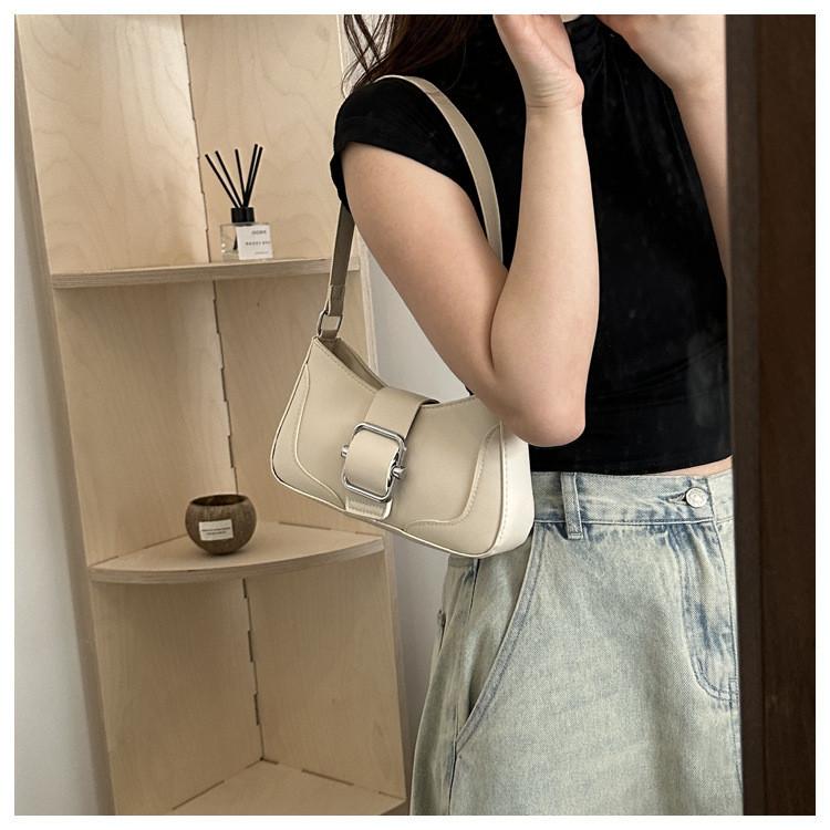 Elegant Spring Shoulder Bag For Women Trendy Pu Crossbody Bag With Exquisite Sewing Urban Fashion