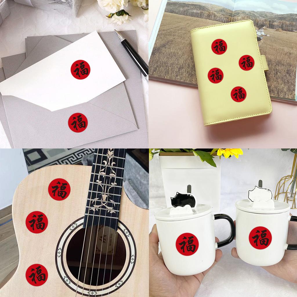 500/roll New Year's Fu Word Roll Sticker DIY Envelope Mobile Notebook Roll Sticker