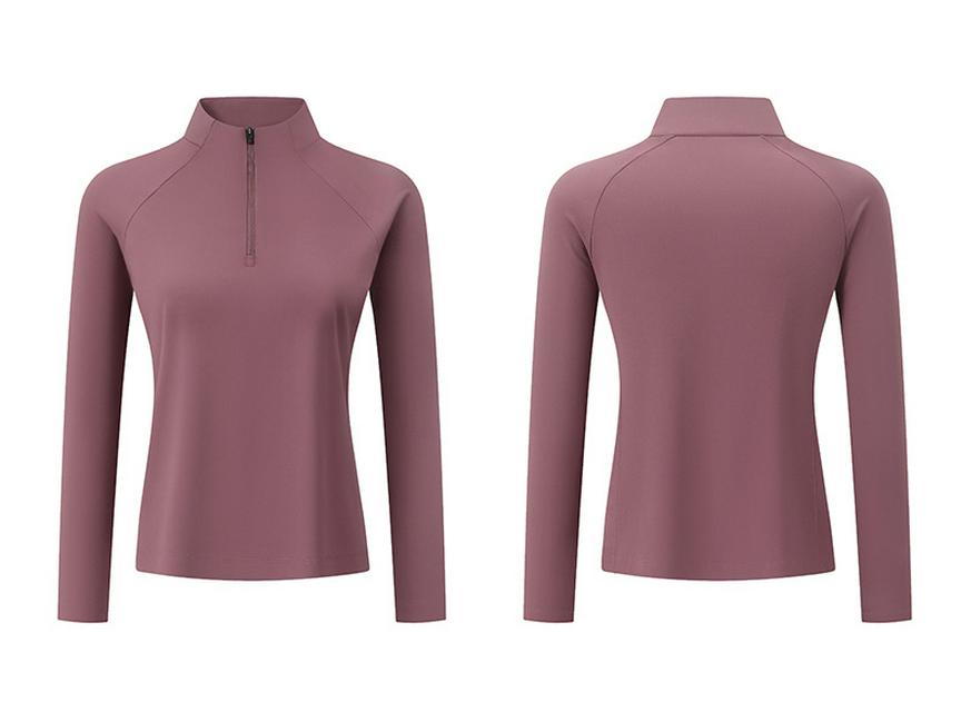 2025 Women's Sport Long Sleeve Zip Collar Polo Shirt: Outdoor Casual Warm Top