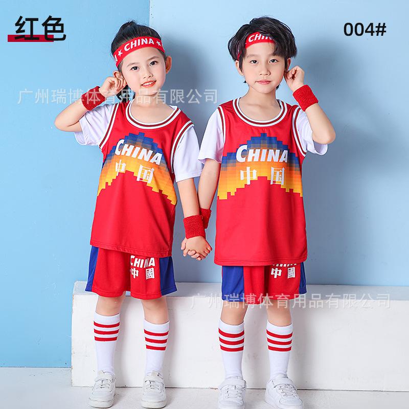 Football training clothes, new short-sleeved basketball clothes, wholesale fake two pieces, sports performance activities, breathable and quick-drying