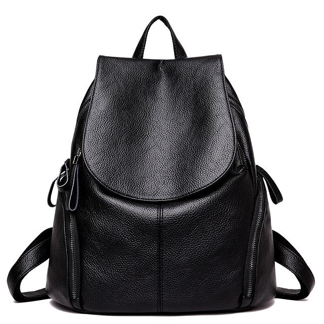 

Брендовый кожаный школьный рюкзак в консервативном стиле, сумка для студентов, простой дизайн, женские повседневные рюкзаки, Mochila, мужская дорожная сумка на плечо L33cmH36cmW16cm чёрный
