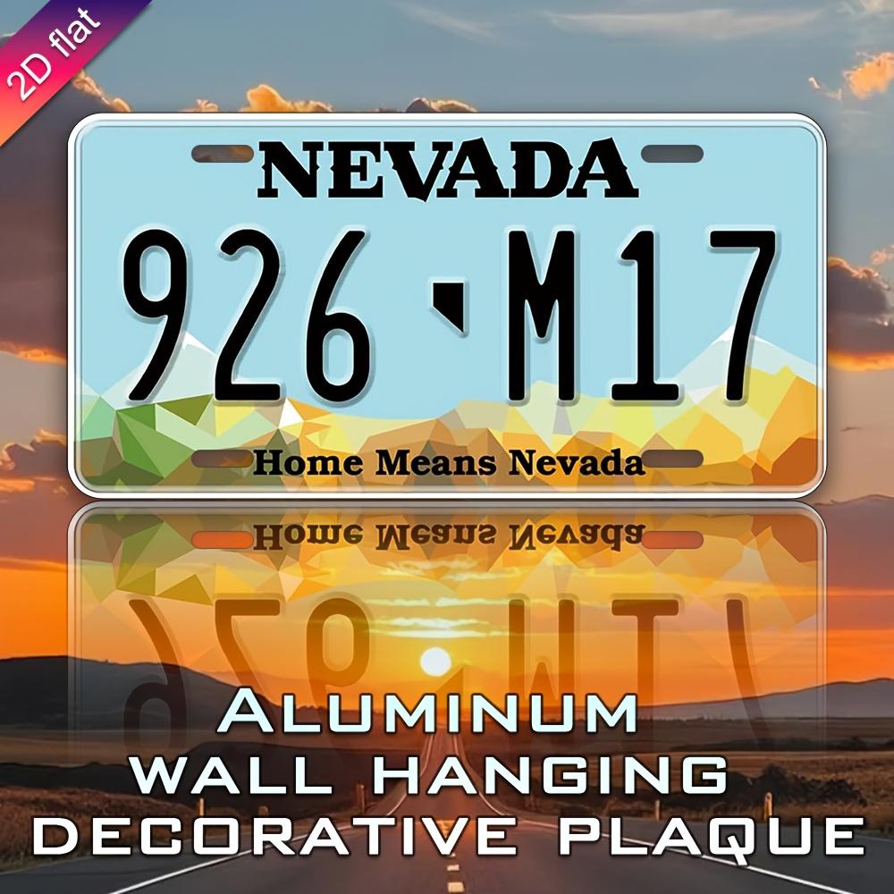 

Printing Retro Nevada Aluminum License Plate- Wall Hanging Decorative Plate, 11.81x 5.9inch UV Printed Metal Sign Suitable for 15x30cm(5.9x7.8inch)