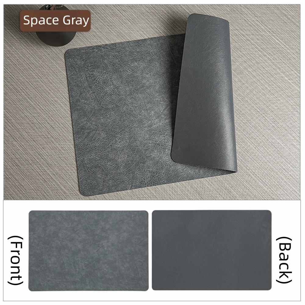 

Faux Leather Table Placemats Double-Sides Square Dining Table Mat Waterproof Heat Resistant Table Place Mats For Kitchen Dining 445-300mm