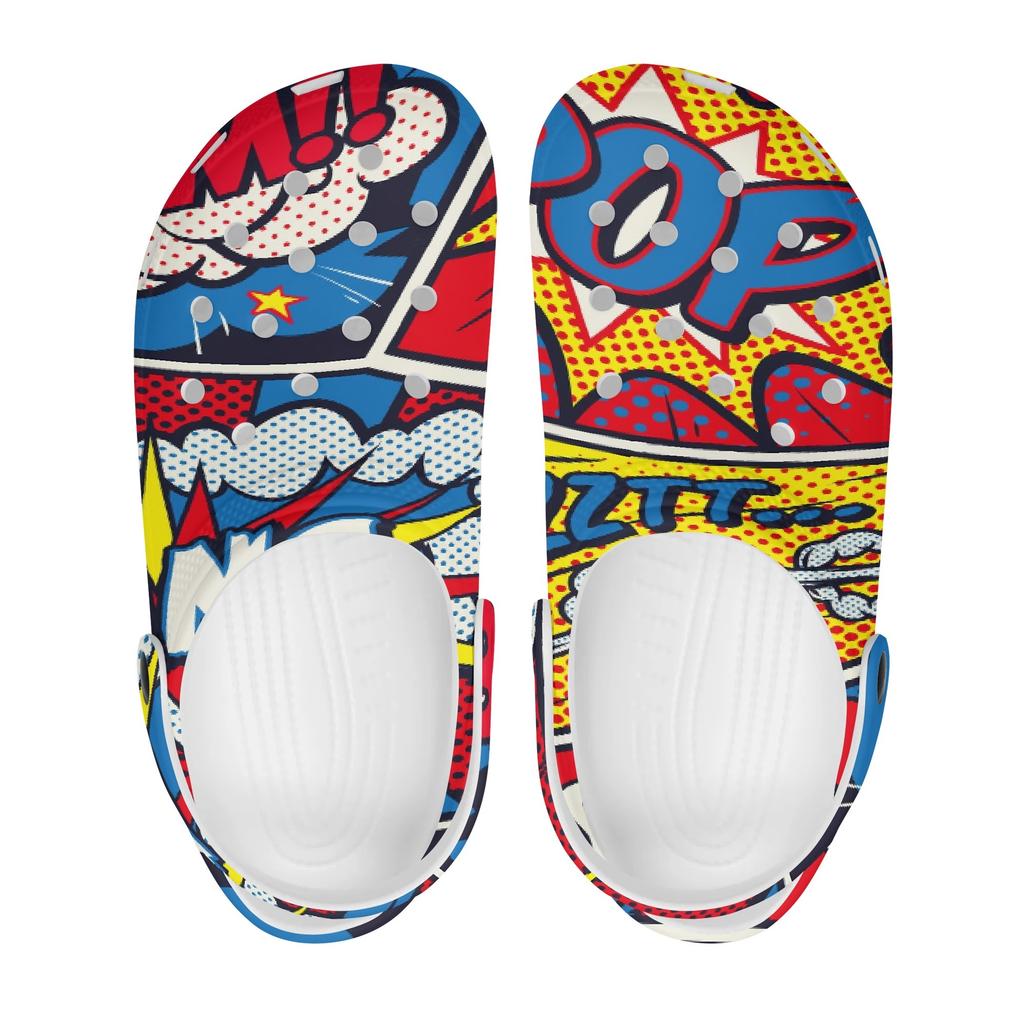 Color Print EVA Garden Clogs Women Men Lightweight Breathable Slip On Shoes Beach Pool Bathroom Home Sandals Home Outdoor Use
