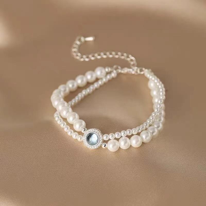 

Искусственный Элегантный Жемчужный Браслет Ручной Работы Для Женщин Винтажный Дизайн Геометрический White Pearl