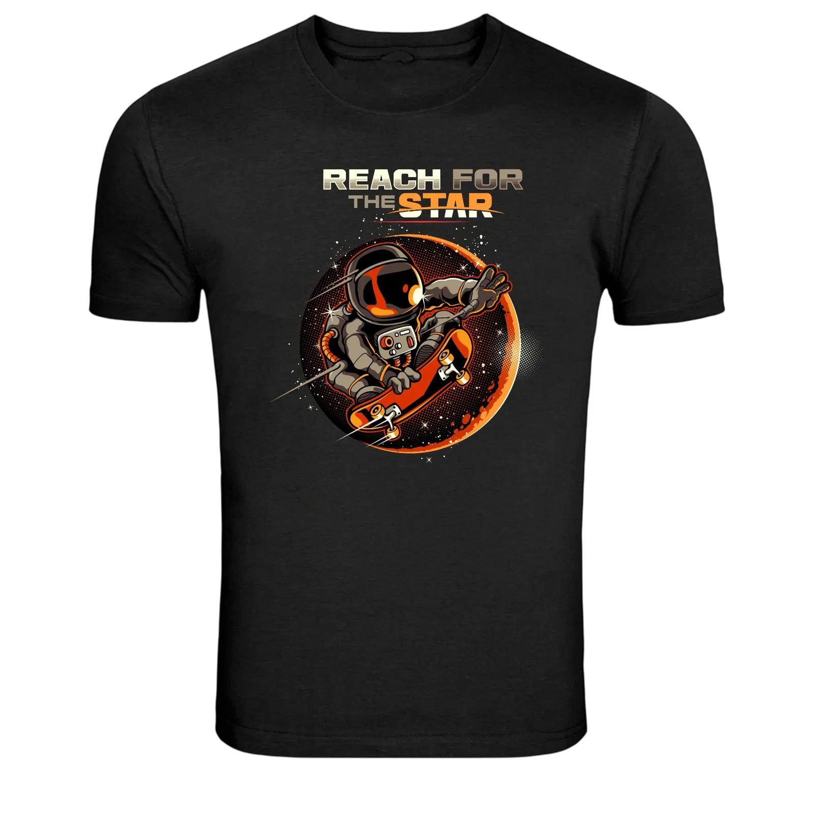 

Astronaut Skateboard Reach For The Star Graphic T-Shirt XL