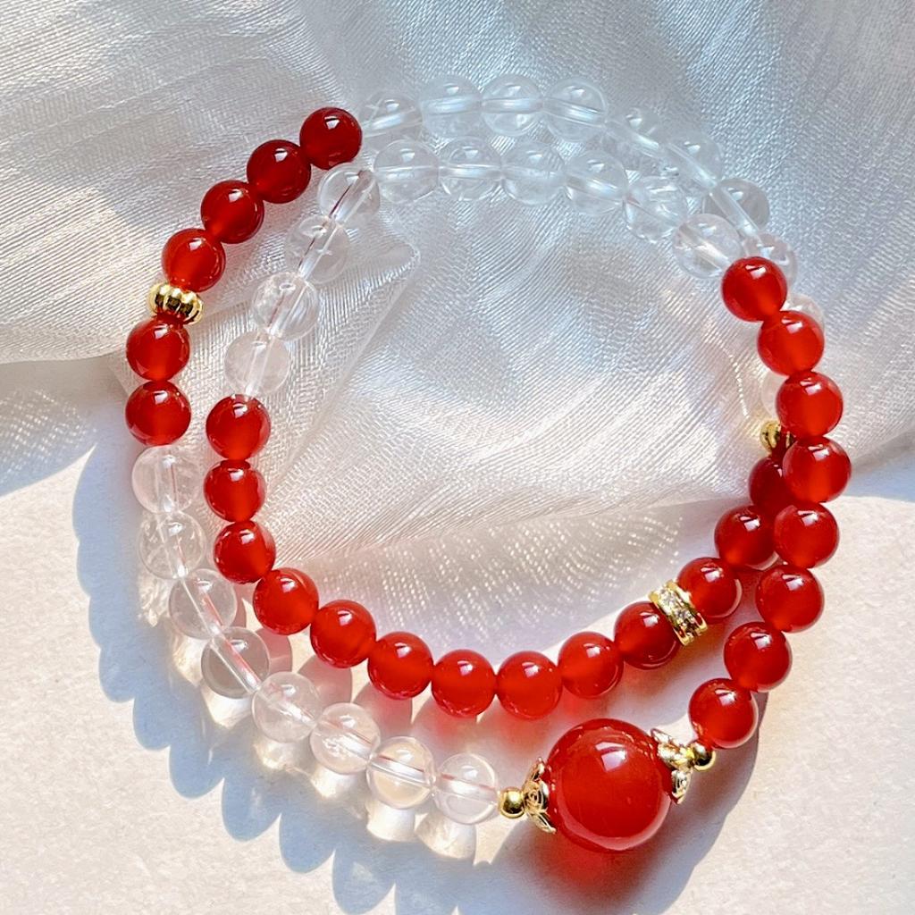 Natural Chalcedony White Crystal Design Bracelet Bracelet.