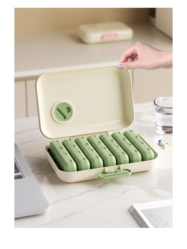 Portable 7-Day Pill Organizer with 3 Daily Compartments - Large Capacity, Travel-Friendly Pre-Filled Pill Storage Box