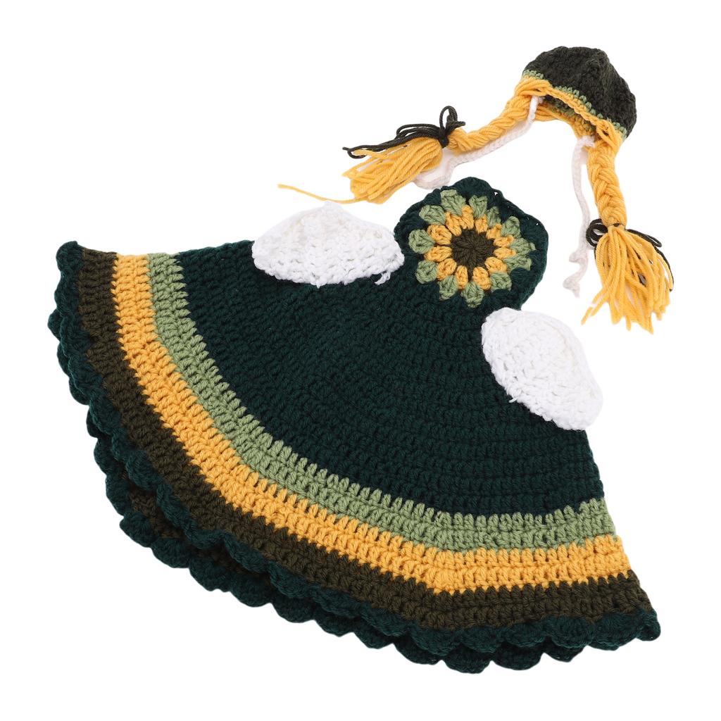 Fall Porch Goose Outfits Hand Woven Goose Costume For Outdoor Lawn Garden Courtyard Yellow Green