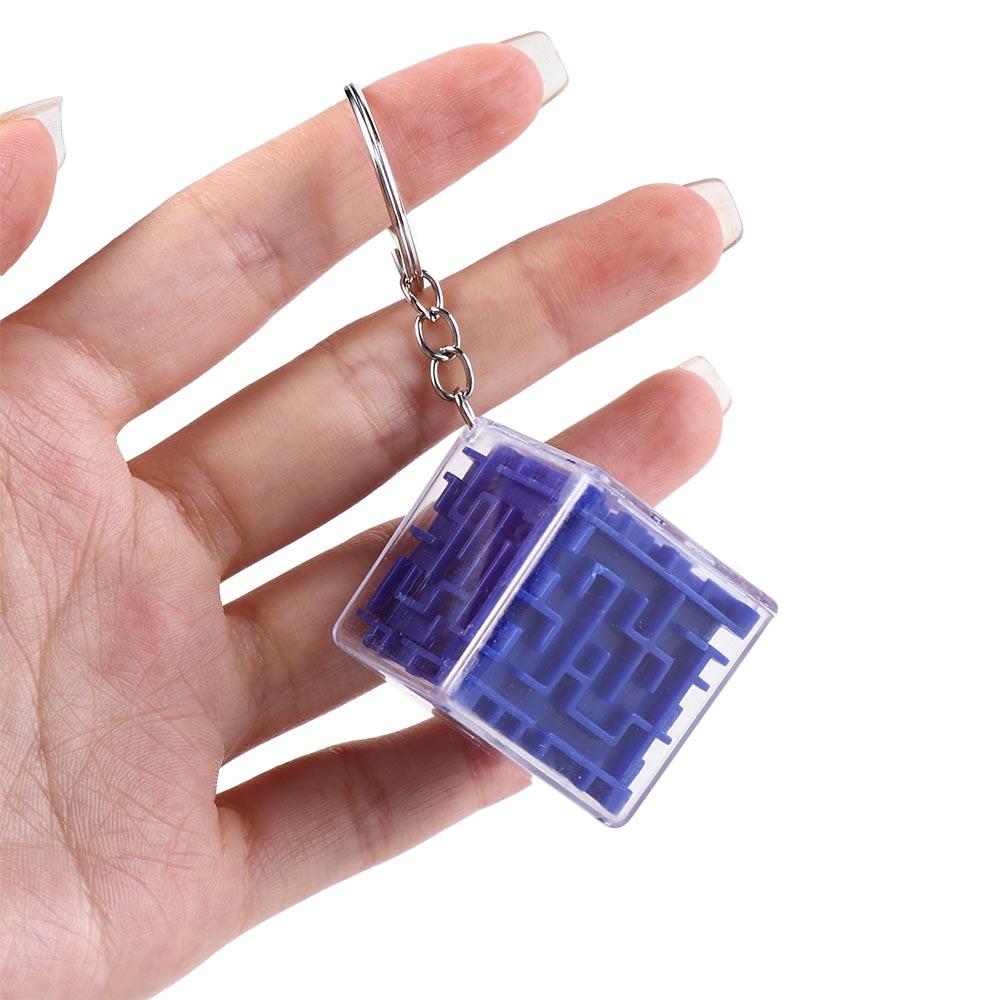 Six-sided 3D Maze Keychain Intelligence Rolling Ball Keychain Maze Toys Keyring  Party Favors