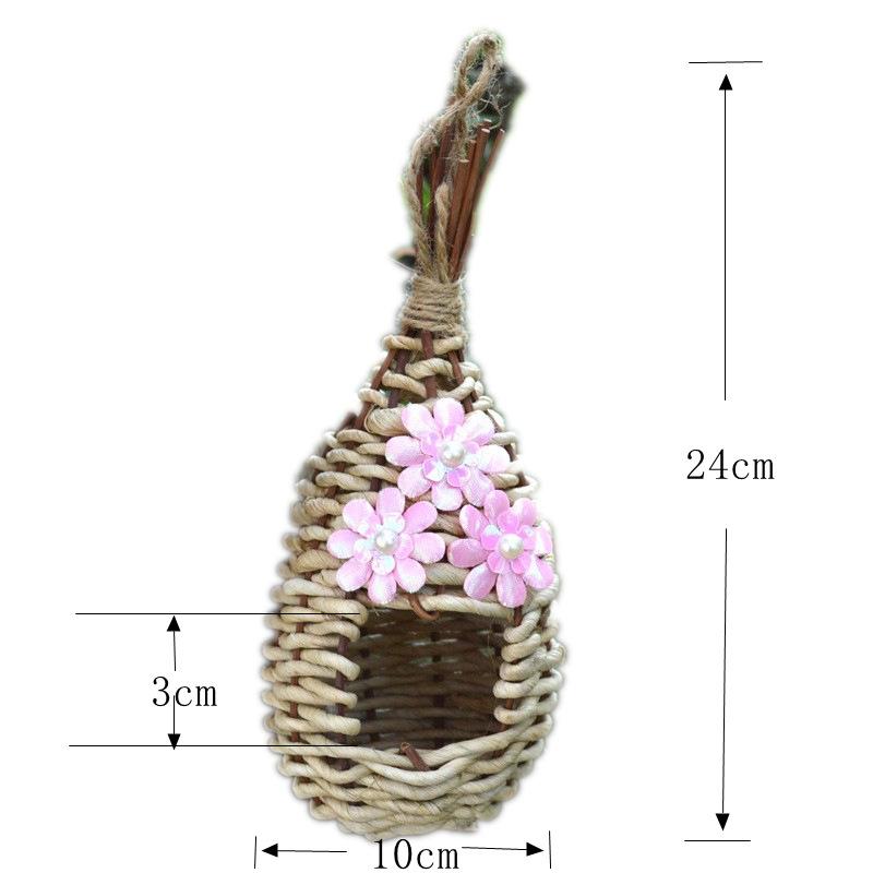 Handmade Straw Woven Bird Cage - Outdoor Hanging Bird Nest House Decoration