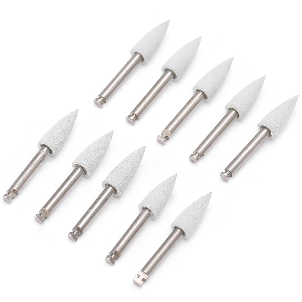 10pcs Dental Polishing Burs Low Speed Dental Grinding Polisher Burs Drill Bits Set Gray