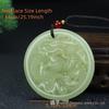Dragon & Phoenix Imitation Hetian Jade Pendant Necklace - Green Jade Auspicious Design for Couples