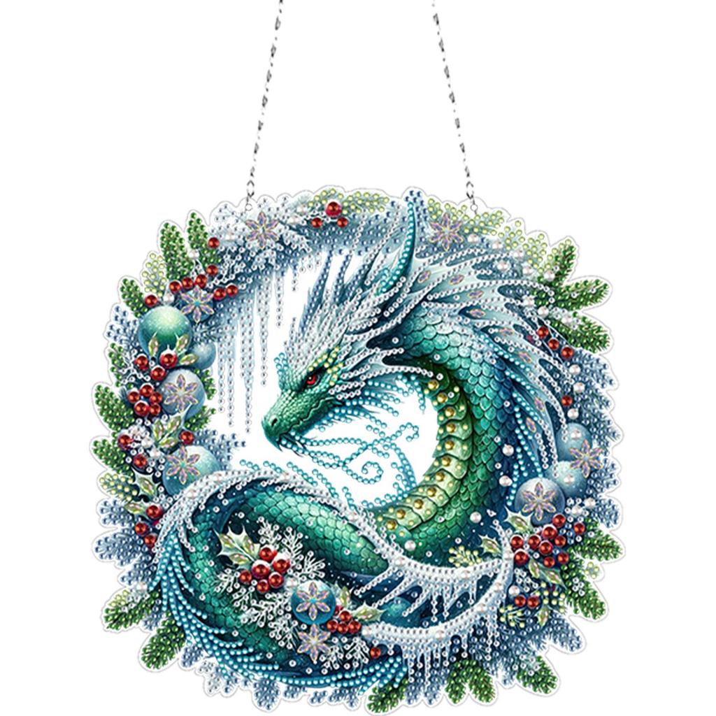 Akrylowy Specjalny Kształt Księżyc Święty Mikołaj 5D DIY Malowanie Diamentami Kropki Wisiorek Zestaw Wisiorków Diamond Art Malowanie Diamentami Ozdoby