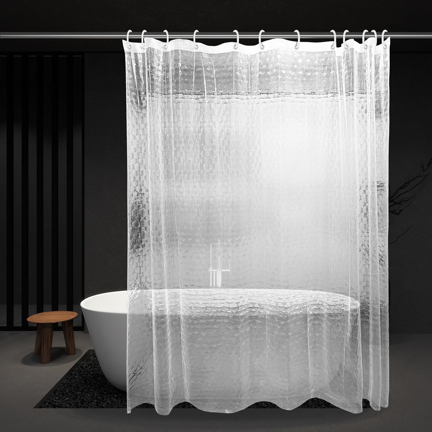 

1 Piece of Water Cube Texture Pattern Shower Curtain, Bathroom Partition Curtain, Blocking Curtain, Made of Peva Material, Easy to Clean 120*180cm
