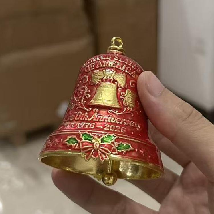 Elegante Campanella di Natale in Metallo Lucidato Inciso Per Decorazioni Festive Regalo di Anniversario Accessorio da Collezione
