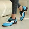 Dropship Dames Britse Patchwork Retro Brogues Schoenen Lente Vintage Veters Vierkante Lage Hakken Mary Janes Pumps Grote Maat 48