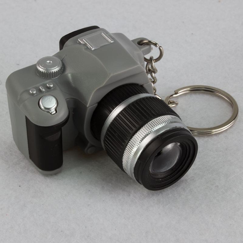 Creative SLR Camera Keychain with LED Light and Sound Pendant Toy