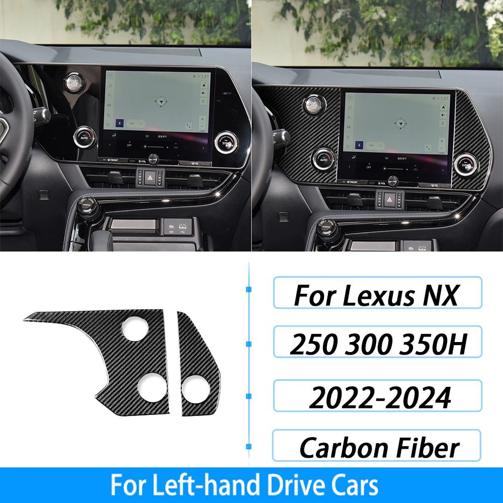 For Lexus NX 250 300 350H 2022-2024 Carbon Fiber Gear Shift Knob Both Side Panel Trim Cover Car Interior Accessories Sticker