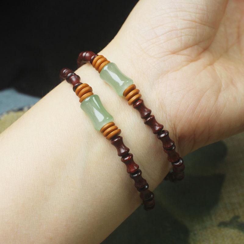 Sandalwood & Red Sandalwood Mini Bamboo Beads 5*7 Bracelet, Vintage Jewelry for Men and Women