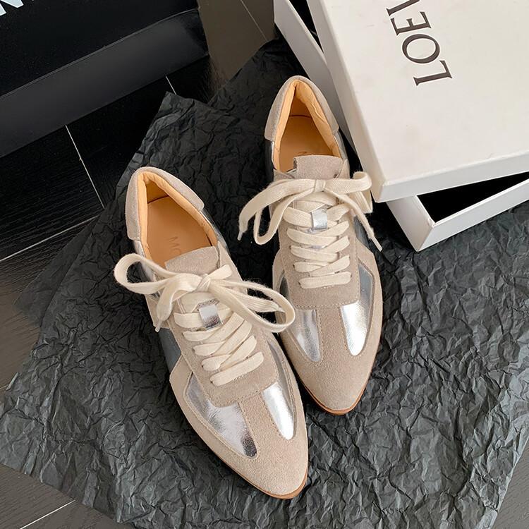 

Модные женские замшевые спортивные туфли, повседневные кроссовки для ходьбы, 2024 весна, новинка, на шнуровке, для бега, удобные ботинки для хайкинга, Zapatos Femme, балетки 40 серый