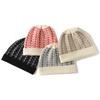 Cashmere Hat Autumn and Winter New Style Women's Fashion Casual Ear Protection Pile Hat Color Block Knitted Hat