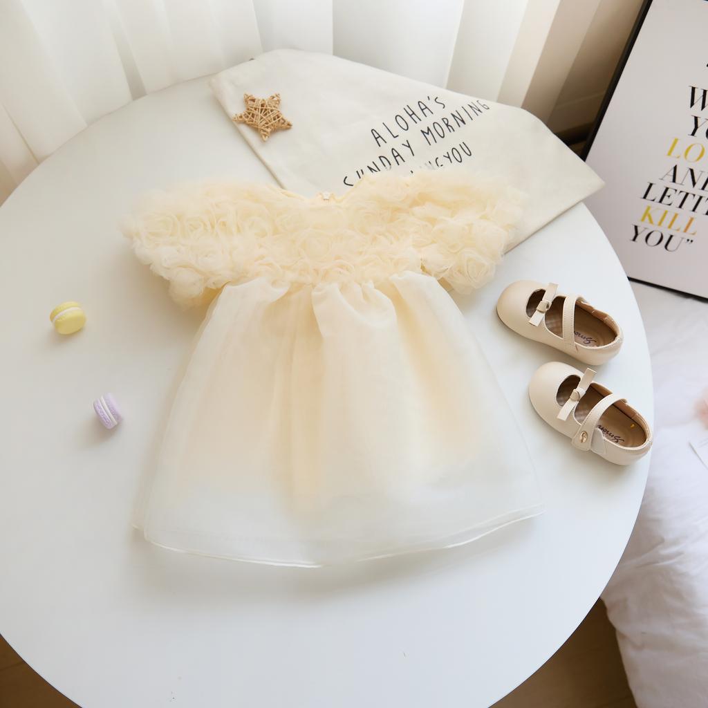 Baby Dress Summer Princess One Year Baby Girls Dress Clothes Flower Puff Sleeve Toddler Dresses For Girl 1st Birthday Party