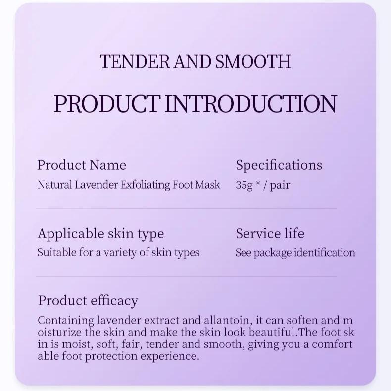 SADOER Goat Milk Niacinamide Lavender Foot Mask Exfoliating Dead Skin Moisturizing Hydrating Foot Care Repair Foot Peel Mask