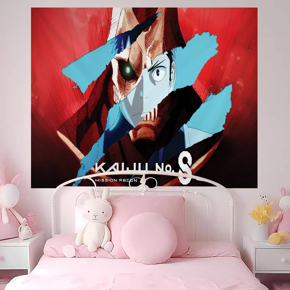 Kaiju No 8 Anmie Colorful Tapestry Wall Hanging Hippie Flower Wall Carpets Dorm Decor Wall Art Decor