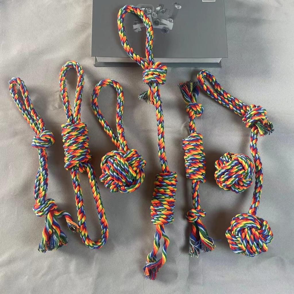 Durable Cotton Rope Knot Toy Set for Small, Medium, Large Dogs