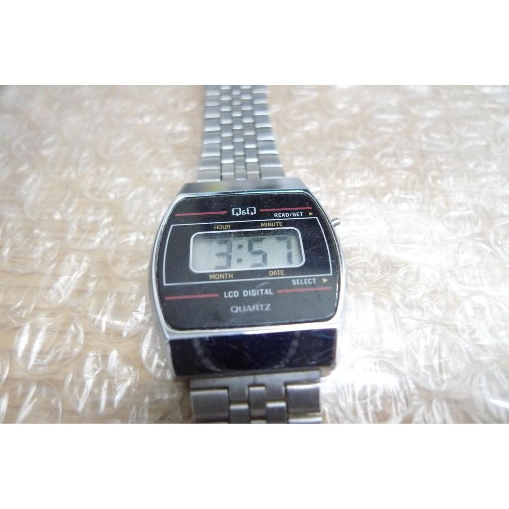 Used Q&Q Digital Watch Stainless Steel Management p1201 (tk)
