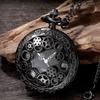 Hollow Gear Design Pendant Clock Chain Vintage Style Steampunk Pocket Watch  For Men Women