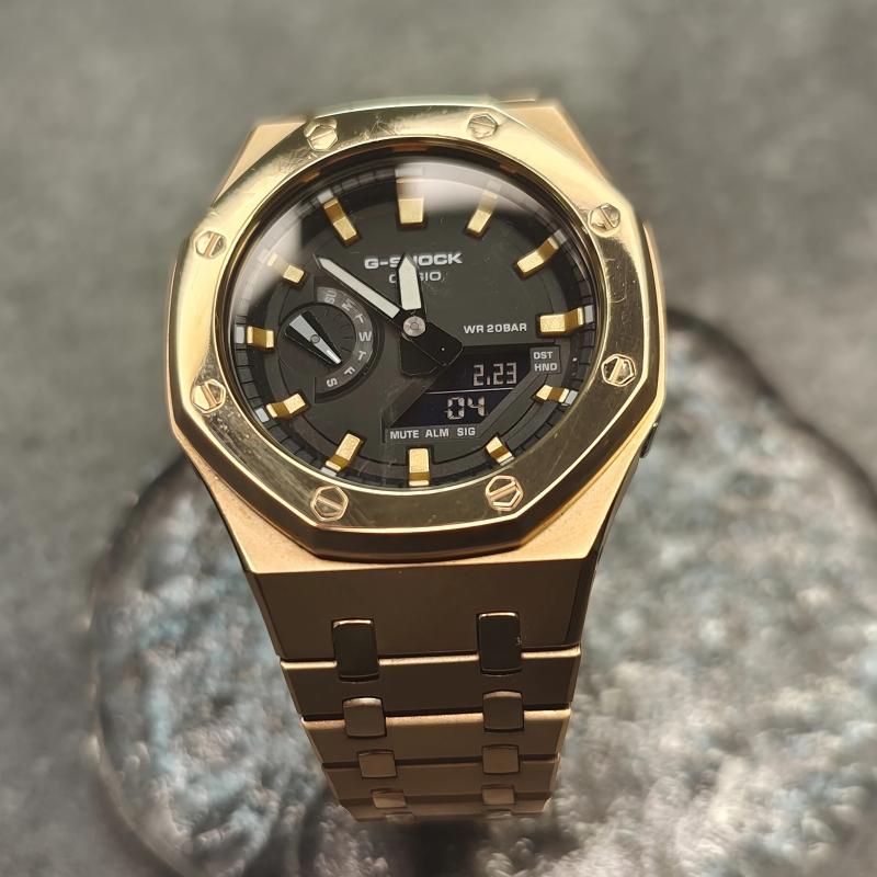 Casio Men Liquid Crystal,Analog Dual Display Series Black Watch GA-2100SKE-7A(Watch3--)