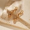 Minimalist Ins Style Hollow Chain Water Drop Shaped Trendy Dangle Earrings For Women