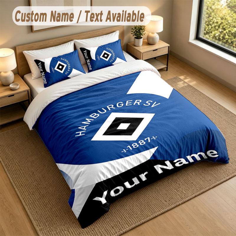 Bedding Set 1 Duvet Cover 2 Pillowcases Hamburger SV Print Soft Bed Linen Bedroom Decor