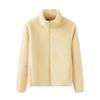 Women's Long Pile Fleece Jacket - Zipper Cardigan, Stand Collar, Warm Long Sleeve Top for Autumn/Winter