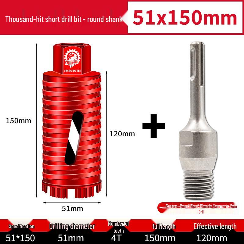 Compact Electric Hammer Water Drill Bit Set for Sharp Hole Opening in Range Hood, Wire Box, and Wall.