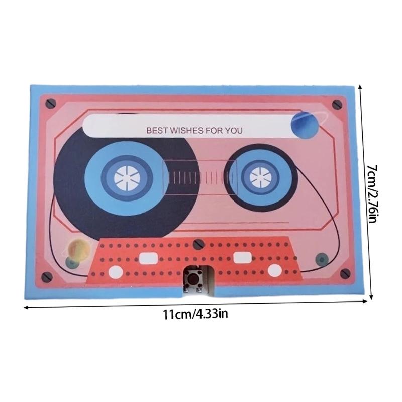 Message Recorder Card Handmade Customizable Voice Recording Cassette Tape Shaped Greeting Card for Couple