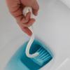 Toilet Brush with Extended Bristles S-Shaped Head No Dead Corners Wall-Mounted Long Handle Stain Removal Toilet Scrubber