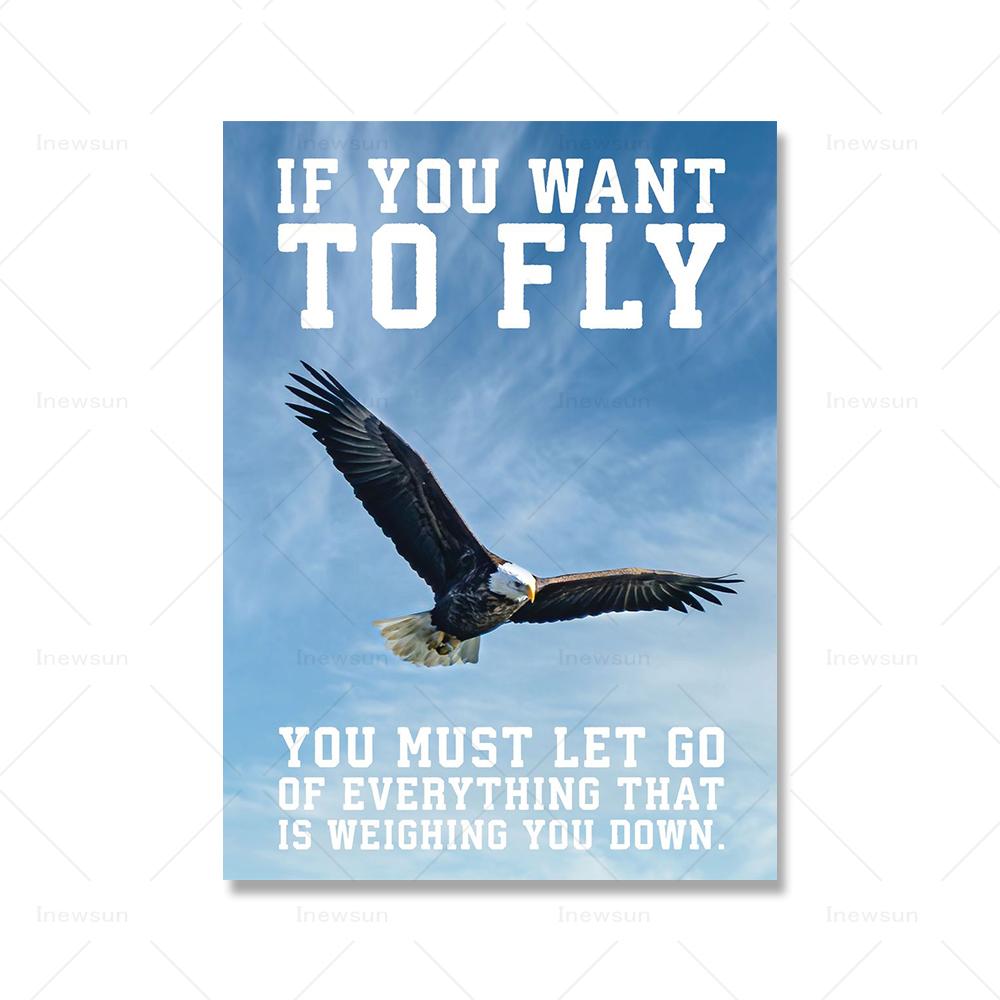 

Eagle Успех Мотивация Искусство Холст Картины Плакаты Печать Настенная Картина Современный Домашний Офис Украшения Комнаты Картины 21x30cm No Framed