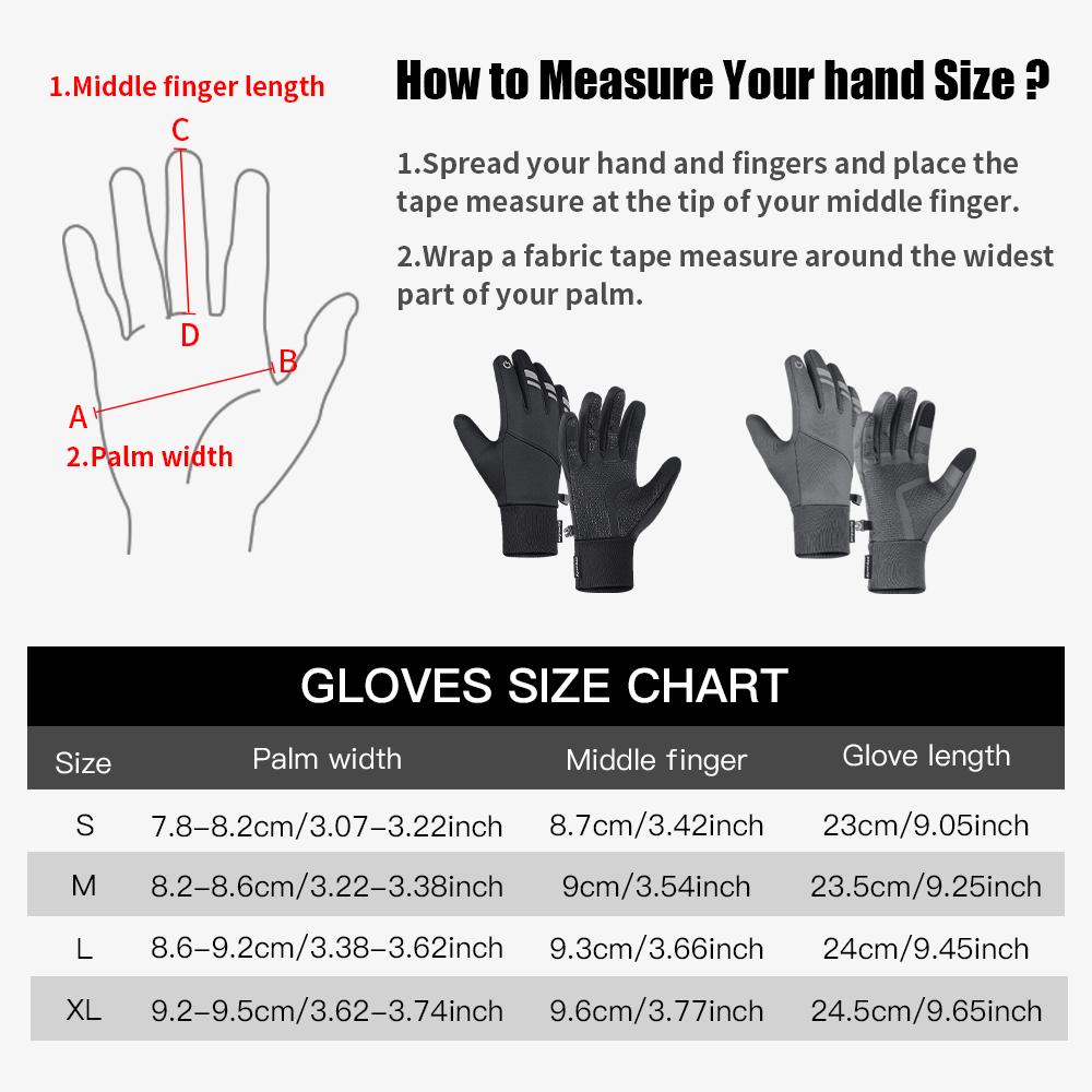 Reflective Waterproof Winter Warm Cycling Gloves for Men Women Touchscreen Thicken Sports Ski Gloves for Snow Running Motorcycle