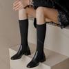 Fashion Comemore Retro Knitted Knee High Elastic Boots Chunky High Heeled Women's Sock Long Boots Casual Slip on Autumn Single Botas