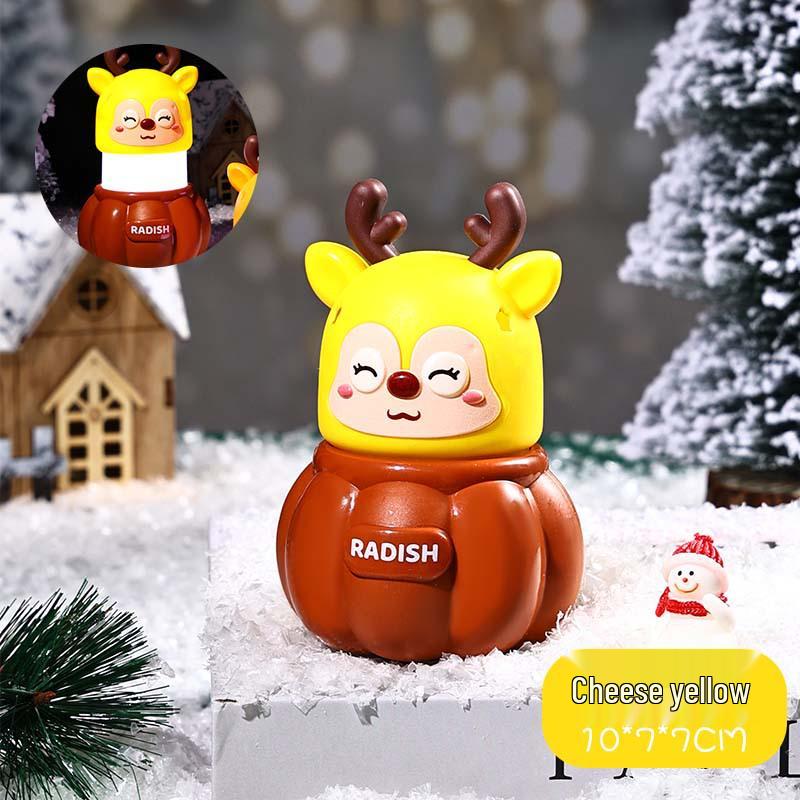 Cartoon Reindeer Night Light: Luminous Christmas Ornament & Student Gift