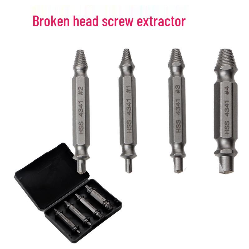 Dual Headed Screw and Bolt Extractor for Damaged or Broken Wires and Screws