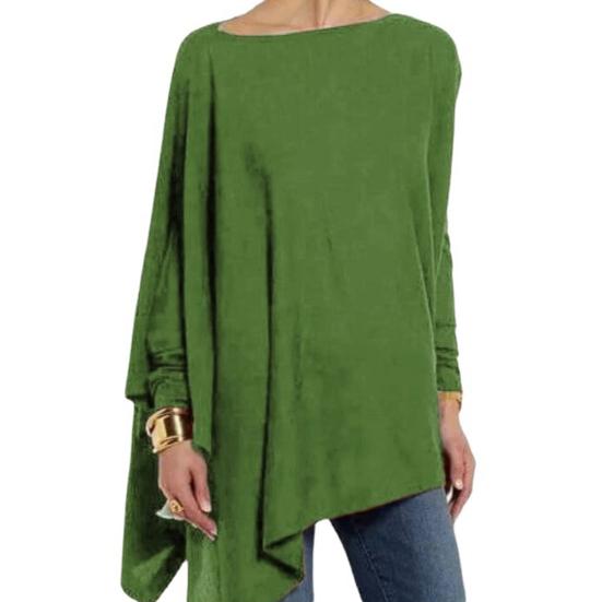 Women's Spring Summer Long Sleeve Loose Large Size Comfortable Loose Round Neck T Shirt